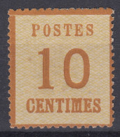 ALSACE LORRAINE : 10c BISTRE-BRUN N° 5 NEUF * GOMME TRACE CHARNIERE - COTE 200 € - Unused Stamps