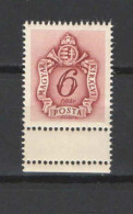Hungary 1941. Brownporto Stamp, 6 Filler (Mi.: 147.) With DOUBLE Perf. MNH (**) - Port Dû (Taxe)