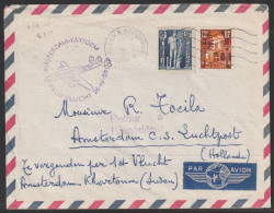 1956, KLM, First Flight Cover, Alger-Kartoem, Feeder Mail - Airmail