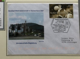 Busta Pallamano Handball WM 2007 Deutschland Bördelandhalle Magdeburg Viaggiata Gelaufen Pfullingen - Balonmano