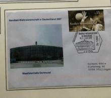 Busta Pallamano Handball WM 2007 In Deutschland Westfalenhalle Dortmund Viaggiata Gelaufen Pfullingen - Hand-Ball