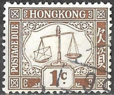 Hong Kong Used Postage Due Stamp Scales Showing Letter Overweight 1 Cent [WLT283] - Impuestos