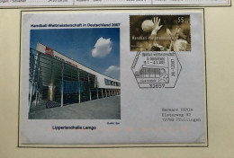 Busta 2007 Handball WM 2007 Deutschland Lipperlandhalle Lemgo Pallamano Viaggiata Gelaufen Pfullingen - Handball