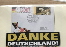 Busta 2007 Handball WM 2007 Deutschland Germania Campione Del Mondo Di Pallamano Viaggiata Gelaufen Pfullingen - Handball