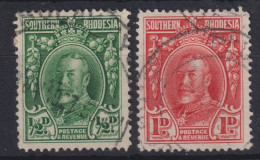 SOUTHERN RHODESIA 1933/35 - Canceled - Sc# 16c, 17 - Perf. 14 - Southern Rhodesia (...-1964)