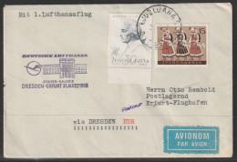 1958, Lufthansa, Erstflug, Lubljana-Erfurt, Zuleitungspost - Posta Aerea