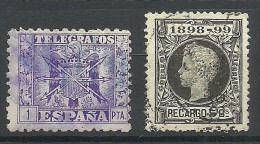 SPAIN Spanien Espana Telegrafos Telegraph Stamps Telegraphe, 2 Stamps, O - Telegrafi