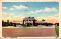 Florida Pensacola U S Naval Air Training Center Main Gate 1944 Curteich - Pensacola