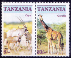 Tanzania 1986 MNH, Giraffe, Oryx, Antelope, Wild Animals - Girafes