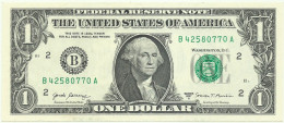 U. S. A. - 1 DOLLAR - 2017 - Pick 544 - (  B - 2 ) ( Bank Of New York ) - Federal Reserve Note - Biljetten Van De  Federal Reserve (1928-...)