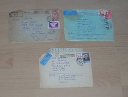 Russia USSR 1953 3 Covers To USA With Letters Inside - Storia Postale