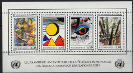 NATIONS UNIES (Genève) - 40e Anniversaire De La Fédération Des Associations Des Nations Unies Feuillet - Hojas Y Bloques