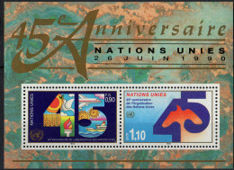 NATIONS UNIES (Genève) - 45e Anniversaire Des Nations Unies Feuillet - Blokken & Velletjes