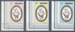 RWANDA - MNH/*** LUXE BORD DE FEUILLE - 1985 - MRND - COB 1240-1242 -  Lot 25760 - Unused Stamps