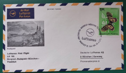 (ENV)(LUF29) 1967 Lettre LUFTHANSA Erstflug Flight Vol Beograd Budapest Munich Frankfurt Germany - Briefe U. Dokumente