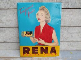 Ancienne Plaque Tôle Publicitaire Cake Rena Vintage - Food