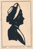 Silhouette Woman Femme Original Vintage Hand Made Silouette Siluette  Old Card - Silhouettes