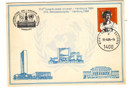 Nations Unies - Vienne - Carte Postale De 1984 - Oblit Wien Vereinte Nationen - Congrès Universel à Hambourg - - Briefe U. Dokumente