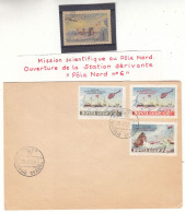 Russie - Lettre De 1958 + Timbre De 1955 Oblitéré - Ouverture Station Pôle Nord N° 6 - - Briefe U. Dokumente