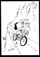 CPSM / CPM 10.5 X 15 Illustrateur Robert Gadiollet 1996 Coureur Cycliste Descente D'un Col - Barberousse