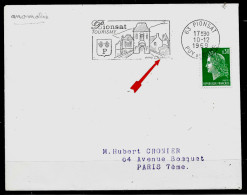 Curiosité Sur Lettre Entière, Sans Accent Sur Le A De Château, SECAP Illustrée =o 63 Pionsat 10-12 1969 - Storia Postale