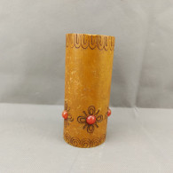 Vintage Hand Carved Wooden Cup Or Pencil Holder For Home Décor #0654 - Autres & Non Classés