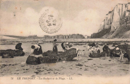 FRANCE - Le Tréport - Les Rochers Et La Plage - LL - Animé - Carte Postale Ancienne - Le Treport