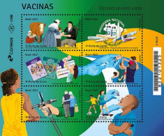 Brazil 2022 Vaccination National Program Set Of 6 Stamps In Block Mint - Nuovi