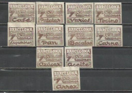 Q505O-COLECCION COMPLETA CUOTAS CUPONES BARCELONA RACIONAMIENTO 1939 ABASTECIMIENTO 7 RACIONES, ESPAÑA GUERRA CIVIL - Bienfaisance