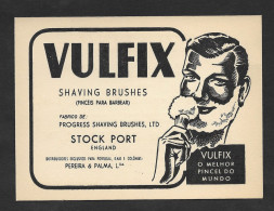 Portugal Carte Publicitaire Vulfix Pinceaux De Rasage Old Publicitary Card Vulfix Shaving Brushes - Lamette Da Barba