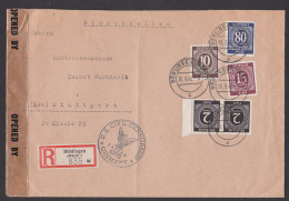 Böblingen (Württemberg) R-Brief  Mit Zensur Nach Stuttgart U. S. Civil Censorship Passed 40779, 29.6.46,Bf Gefaltet - Covers & Documents