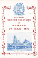 Mamers * CPA 4ème Exposition Philatélique 24 Mars 1935 * Place Carnot * + CACHETS * Union Timbrologique Mamertine - Mamers