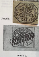 AMELIA MUTI RARO P12 = 1250€ Stato Pontificio 1852 6 B  Sa.7  (Umbria Terni Etats Pontificaux Roman States - Stato Pontificio