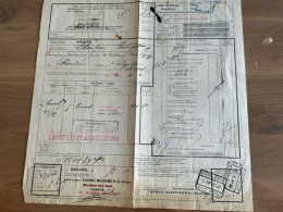 Vrachtbrief Met Stempel Antwerpen Dok Stap Doorvoer Verkeer N°13 Naar Charleroi Tolvervoer * - Documentos & Fragmentos