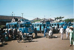 Photo Car Touristique Bleu  Pousse Pousse  Moto - Asie