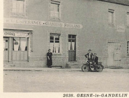 Gesne Le Gandelin * Moto Ancienne Marque Type Modèle? Motocyclette Motos * Centre Du Bourg * Café De L'Espérance ROULAND - Autres & Non Classés