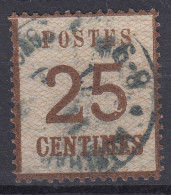 ALSACE LORRAINE : 25c BRUN-NOIR N° 7 OBLITERATION ALLEMANDE - COTE 135 € - Usati