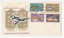 1963 NEW HEBRIDES FDC Stamps FISH,  MOLLUSC ,  BIRD , COPRAH Stamps Cover Birds - Lettres & Documents
