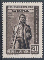 Argentina 1967 Mi 979 YT 802 Sc 848 SG 1212 ** Ovidio Lagos + Front Page  "La Capital" - News[a[er / Zeitung / Journal - Sonstige & Ohne Zuordnung