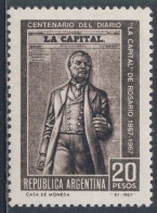 Argentina 1967 Mi 979 YT 802 Sc 848 SG 1212 ** Ovidio Lagos + Front Page  "La Capital" - News[a[er / Zeitung / Journal - Autres & Non Classés