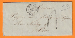 1847 - Lettre Pliée Avec Correspondance De Sens Sur Yonne Vers Paris - Route De Genève - Taxe 4 - 1801-1848: Precursors XIX