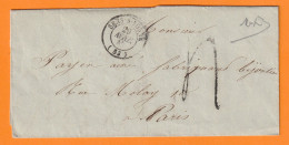 1847 - Lettre Pliée Avec Correspondance De Sens Sur Yonne Vers Paris - Route De Genève - Taxe 4 - 1801-1848: Vorläufer XIX