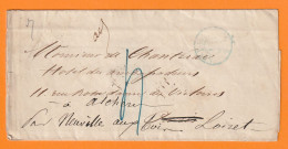 1847 - Enveloppe Pliée De Neuville-aux-Bois, Loiret Vers Paris - Puis Retour - Dateur & Cachets Variés - Taxe 4 - 1801-1848: Voorlopers XIX