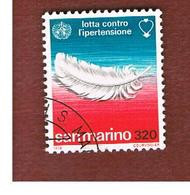 SAN MARINO - UNIF. 1004  - 1978  LOTTA CONTRO L' IPERTENSIONE  -  USATI (USED°) - Oblitérés