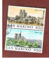 SAN MARINO - UNIF. 1102.1103  - 1982 VEDUTE DI PARIGI (SERIE COMPLETA IN COPPIA SE-TENANT)     -  USATI (USED°) - Usados