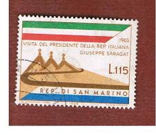 SAN MARINO - UNIF. 704  - 1965  VISITA DEL PRESIDENTE DELLA REPUBBLICA ITALIANA     -  USATI (USED°) - Gebruikt