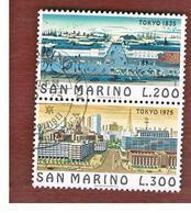 SAN MARINO - UNIF. 945  - 1975 VEDUTE DI TOKYO (SERIE COMPLETA DI COPPIA SE-TENANT)     -  USATI (USED°) - Gebraucht