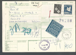 58525) Sweden Adresskort Bulletin D'Expedition 1976 Postmark Cancel Air Mail - Covers & Documents