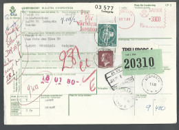 58530) Sweden Adresskort Bulletin D'Expedition 1980 Postmark Cancel - Brieven En Documenten