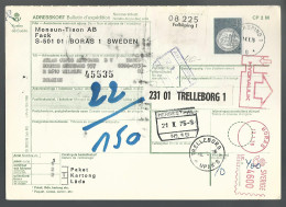 58532) Sweden Adresskort Bulletin D'Expedition 1976 Postmark Cancel - Briefe U. Dokumente